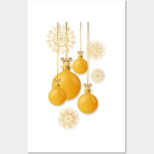 Christmas. Snowflakes and Christmas toys. Posters and Art